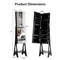 Freestanding Jewelry Cabinet Armoire Organizer with Bevel Edge Mirror